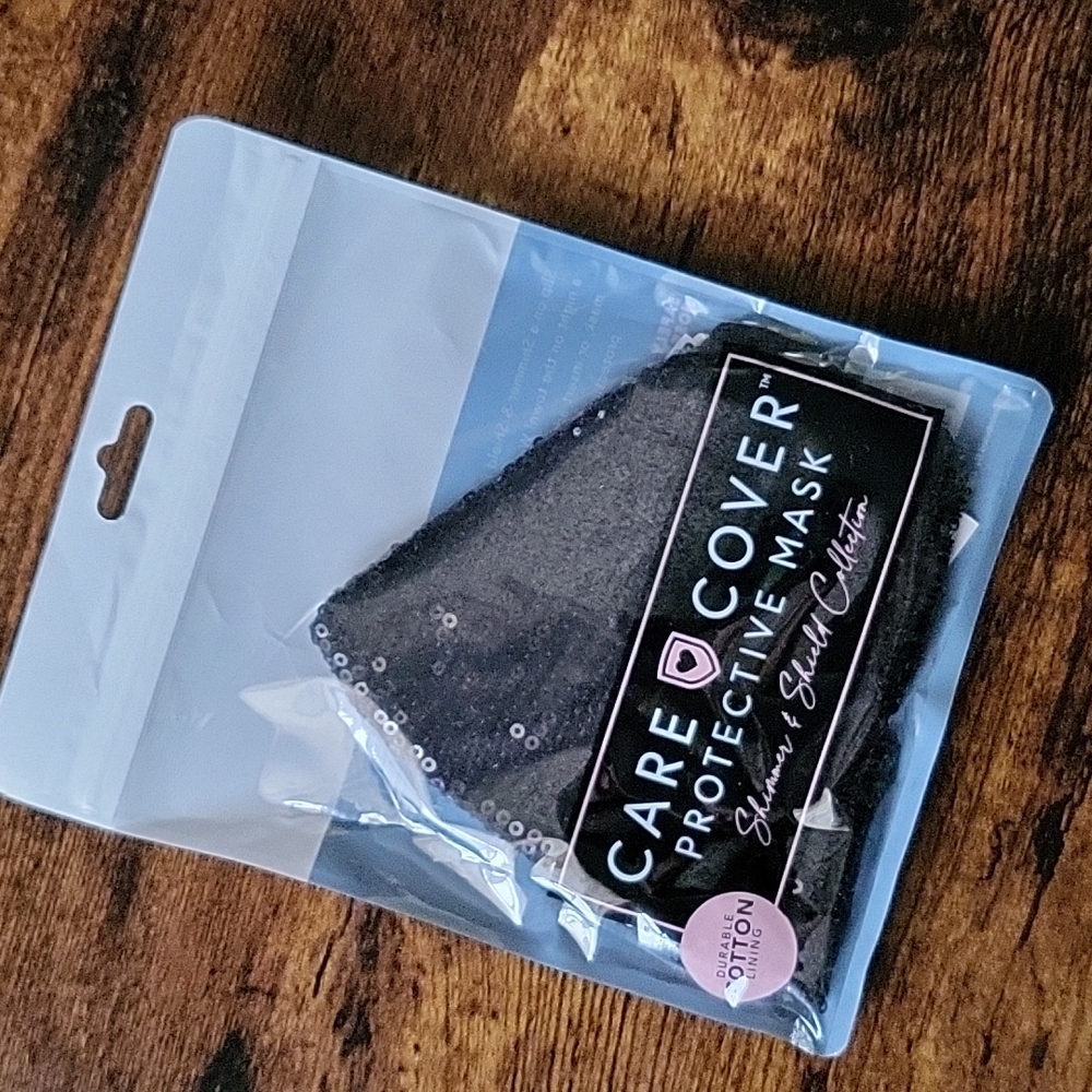 Care Cover Black Sequin Mask